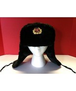 Russian Military Fur Ushanka Trapper Flap Hat w Soviet Sickle Badge Pin ... - £31.87 GBP