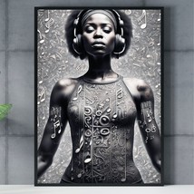 Shantress Nicole &quot; Woman Music&quot;- Music Symbols Black Framed Print &quot;20x30&quot;  - £135.67 GBP