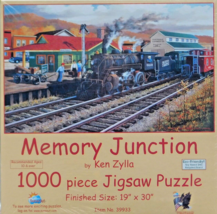 SunsOut Ken Zylla Memory Junction 1000 pc Panorama Jigsaw Puzzle Railroad Trains - £14.74 GBP