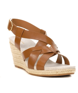 Cole Haan Crystal Wedge Leather Espadrille Strap Sandal, Brown, Size 9, ... - £64.08 GBP