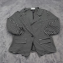 Ashley Stewart Jacket Womens 14 Black White Lightweight Striped Cropped Fitted - £23.25 GBP