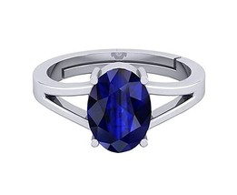 Natural Certified Blue Sapphire/ Neelam Rashi Ratan Astrological Purpose Ring - £41.71 GBP