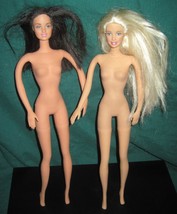Barbie 2002 Dance n&#39; Flex Bendable Soft Flex Blonde and Brunette Nude Doll Lot  - £27.90 GBP
