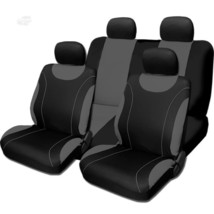 For Chevrolet New Flat Cloth Black and Grey Front and Rear Car Seat Covers Set - £25.25 GBP