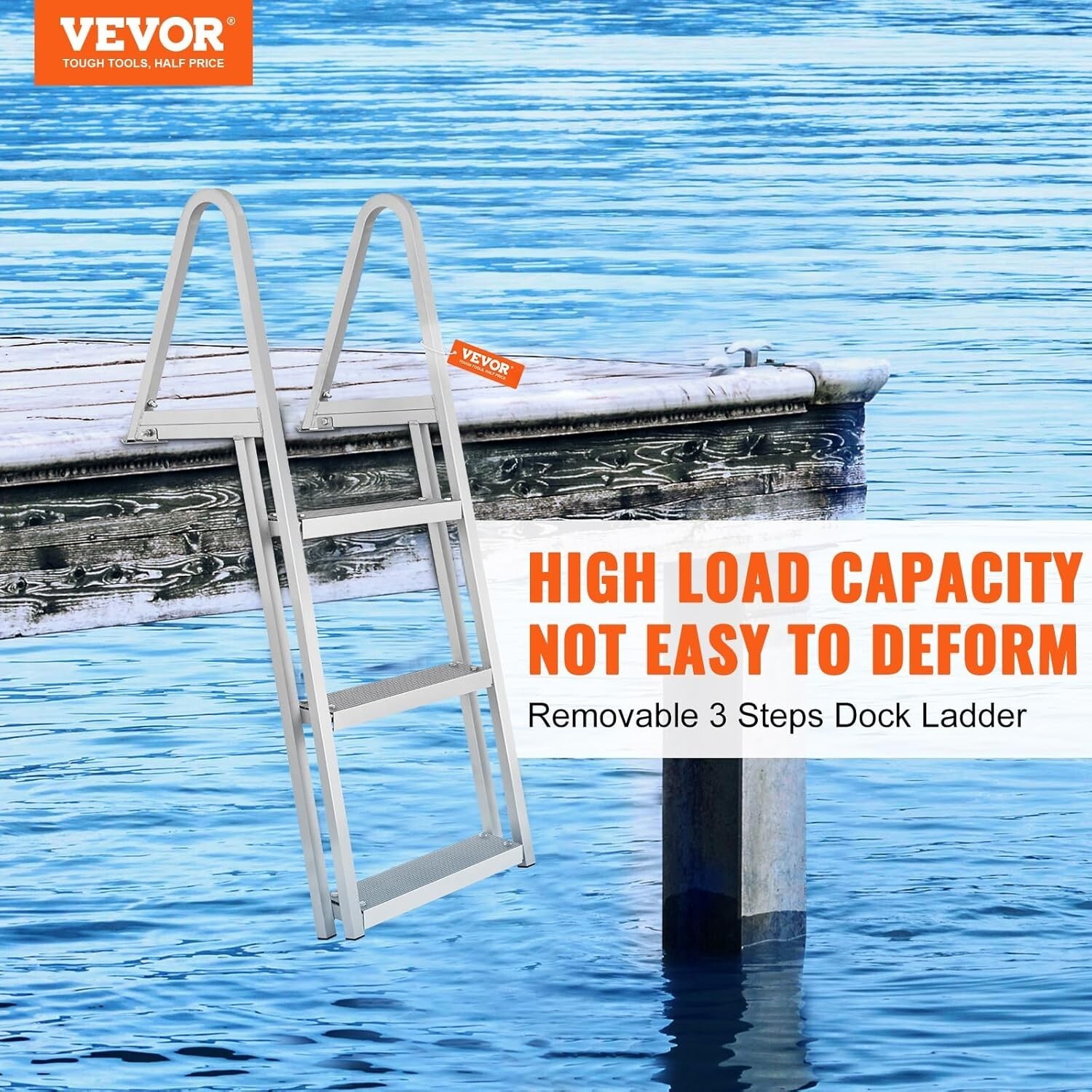 VEVOR Removable Dock Ladder 3 Step 350LB Load Capacity with Nonslip Design Item image 5