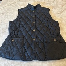 Eddie Bauer Jacket Womens Large Black Down Puffer Full Zip Vest Outdoors... - $26.68