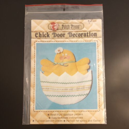 Chick Door Decoration Applique Craft Pattern Patch Press Spring Easter Full Size - $5.35