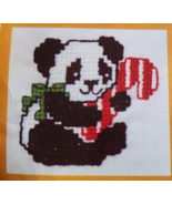 THE CREATIVE CIRCLE 2409 Cross Stitch Kit Christmas Panda Bear Black Red... - £5.36 GBP