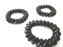 3x Black LARGE THICK SPIRAL Hair Bands Hair Elastic Stretchy Bobbles  - £2.47 GBP