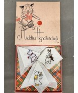 Vintage Children&#39;s Kiddies Handkerchief Elephant Bear Rabbit Violin Circ... - $21.81 CAD