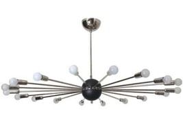 Mediados Siglo Diseño Latón Sputnik Luz de Araña Accesorio 18 Brazos Cromo Luces - £235.90 GBP