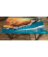 Blue Ocean Epoxy Countertop Dining Table Live Edge Epoxy Coffee Table Ho... - £223.11 GBP+