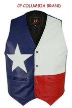 New Texas Flag Color Leather Vests 2024 Stock All Sizes Hi Quality Cp Brand - £43.20 GBP+