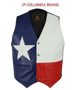 NEW TEXAS FLAG COLOR LEATHER VESTS 2023-24 STOCK ALL SIZES HI QUALITY CP... - $55.00+