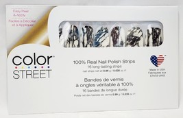 Color Street MYSTIC MARBLE FDF278 Nail Polish Strips 16 Easy Peel Black ... - $12.99