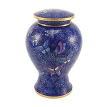 Cloisonne Adult 200 Cubic Inch Funeral Cremation Urn for Ashes - Butterfly - $11,234.45 MXN