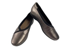 Clarks Unstructured Un Darcey Women Shoes Gray Gold 9 M Leather Comfort Flats - £20.58 GBP