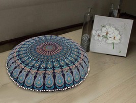 Mandala Floor Pillow Cover Only Cushion Seating Ottoman Throw Hippie Rou... - £14.41 GBP