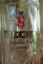 Vintage BECK&#39;S Imported from Germany Beer Tankard Glass Mug Ales Lagers ... - $14.86