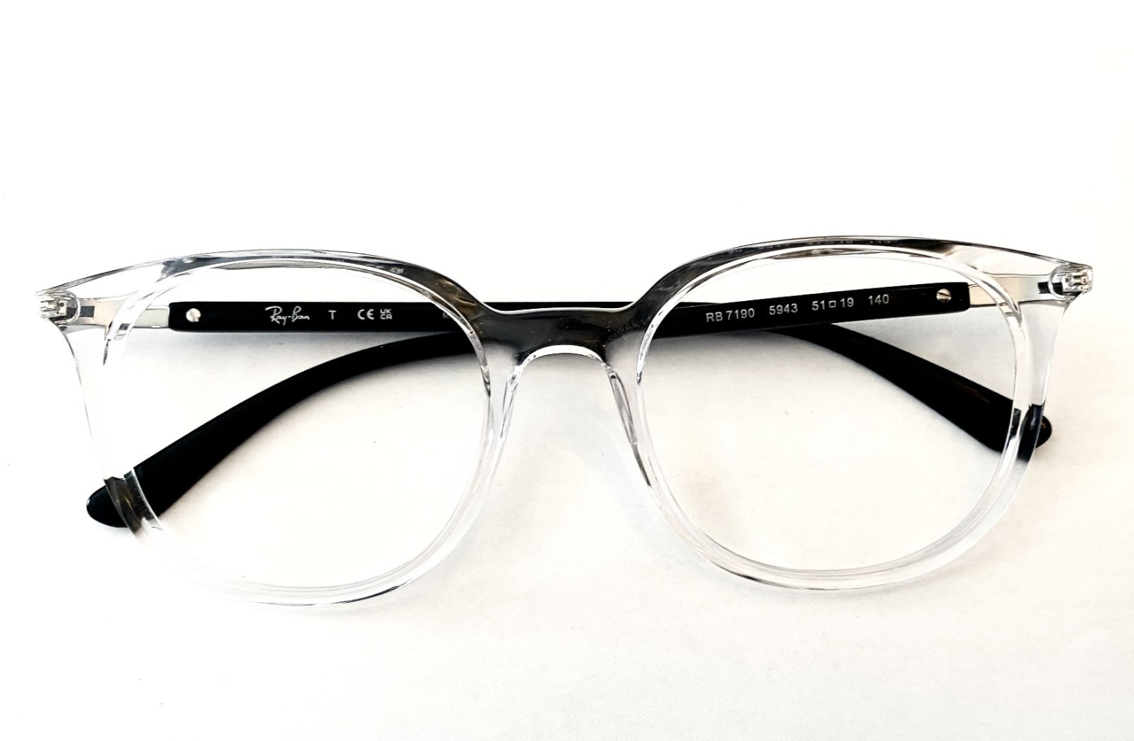 Ray Ban Eyeglasses RB7190 5943 Transparent Round Full Rim  51-19-140 - $74.25