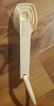 Tupperware Measuring Spoons Full Set of 7 Cream Colored Vintage  - $19.79