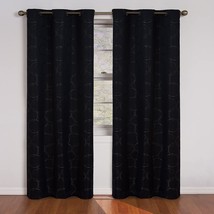 Eclipse Meridian Modern Blackout Thermal Grommet Window Curtain For, Black - £27.40 GBP