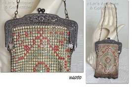 Vintage Enameled Metal Mesh Handbag (#HB180) - £114.90 GBP