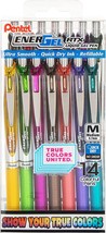 True Colors United (0.7Mm) Medium Line, Assorted Ink, 14 Pack Box, Pentel - $30.97