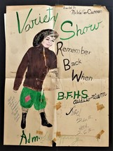 1951 antique CARBONDALE PA PLAY POSTER benjamin franklin high school hand drawn - £54.56 GBP