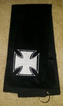 Iron Cross Embroidered  Sport Towel 16x26 Black - $17.00