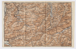 1910 Original Antique Map Of Lechtal Allgäu Alps Vorarlberg Tyrol / Austria - £18.43 GBP