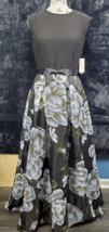 SLNY Ball Gown Dress Womens Size 4 Black Floral Polyester Sleeveless Back Zipper - £37.96 GBP