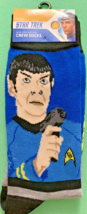 Star Trek The ORIGINAL Series Mr Spock Crew Sock Mens Sz 10-13 Blu/Gry N... - $14.73