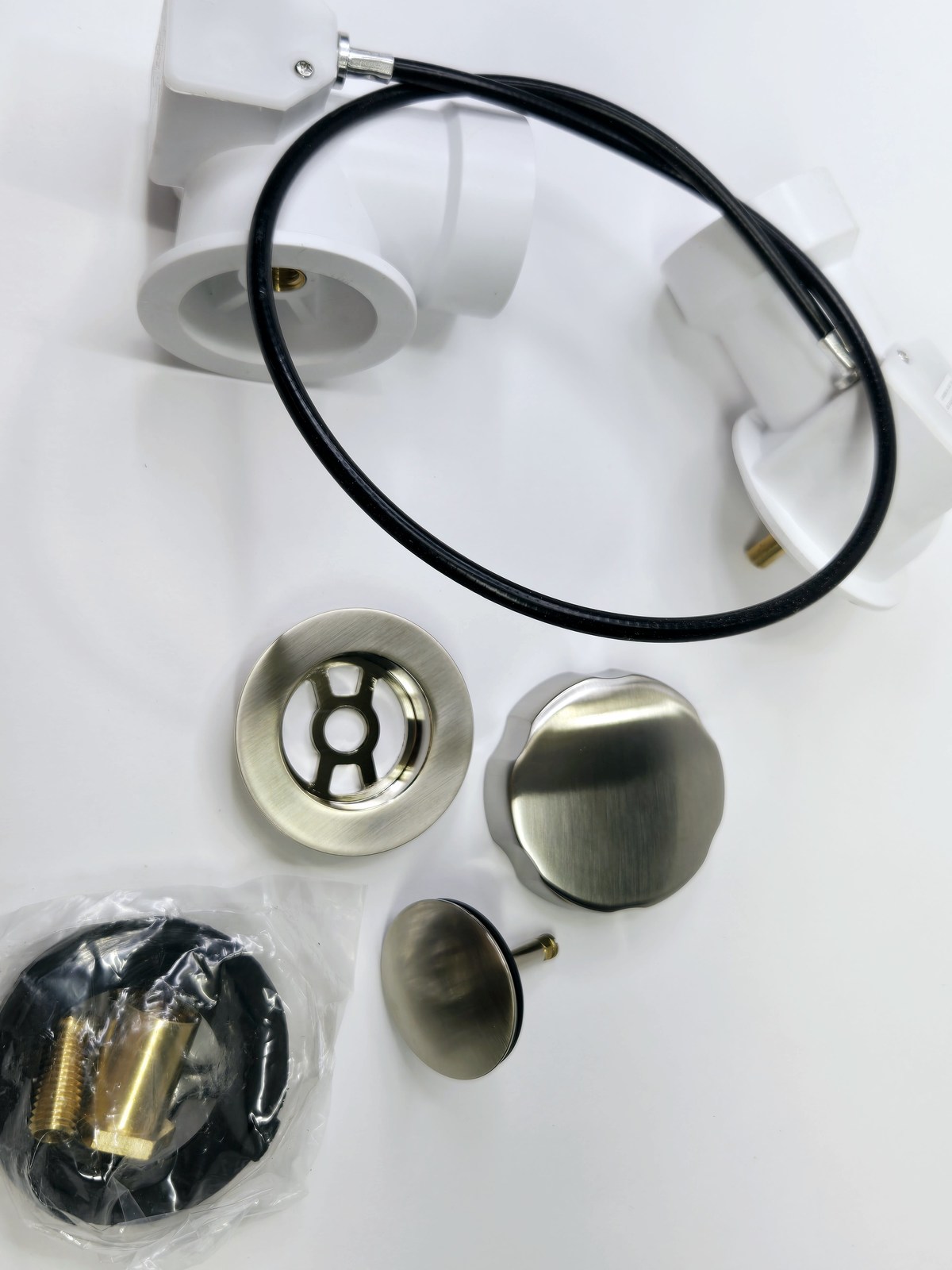 Signature Hardware 446729 PVC Cable Drain &amp; Overflow - Brushed Nickel - $56.90