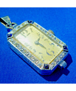 Earth mined Diamond Sapphire Deco Watch Antique Platinum Statement Penda... - $5,239.19 CAD