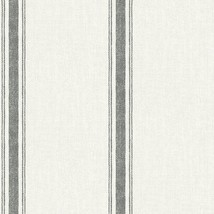 Black Linette Fabric Stripe Wallpaper (Chesapeake 3115-12461). - £50.12 GBP