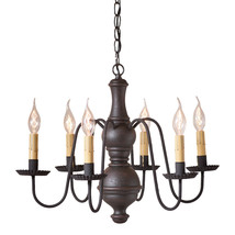 Irvin&#39;s Country Tinware Medium Chesterfield Chandelier in Americana Black - $455.35