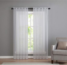 Basic Rod Pocket Sheer Voile Window Curtain Panels - Assorted Colors (White, 84 - £19.18 GBP