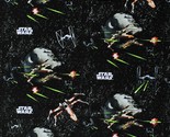 Cotton Star Wars Ships Space Sci Fi Black Fabric Print by the Yard D468.49 - £13.43 GBP