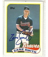 zane smith signed autographed baseball card 1989 topps - $10.03