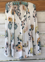 Lucky Brand Wm. S/P Peasant Boho Top L/S Shirt floral subtle crinkly tex... - $27.41