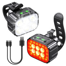 Bike Headlight &amp;Tail Light Reflectors For Night Riding Rechargeable Super Bright - £30.66 GBP