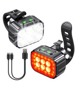 Bike Headlight &amp;Tail Light Reflectors For Night Riding Rechargeable Supe... - £31.07 GBP