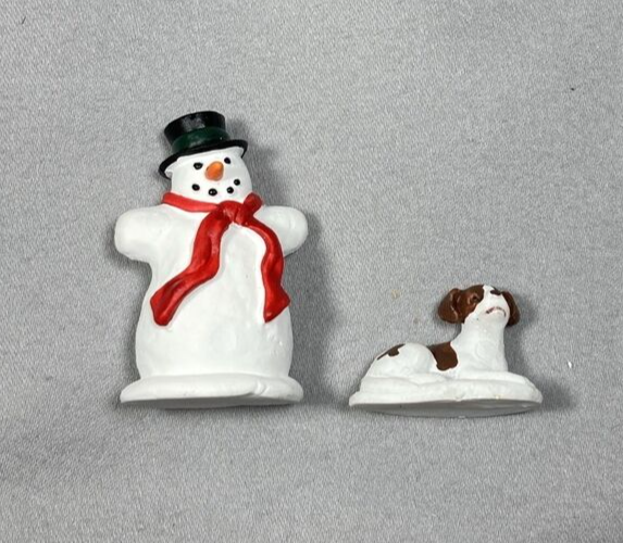 Department 56 Village Animated Christmas Skating Pond Replacement Snowman Dog - $15.99