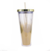 STARBUCKS Chiseled Gold Gradient White Cold Cup 24oz Frost Prism Acrylic Dot - £41.65 GBP