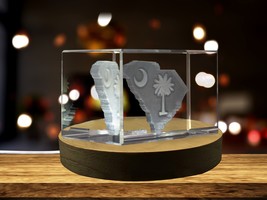 LED Base included | South Carolina 3D Engraved Crystal 3D Engraved Crystal Keeps - £31.42 GBP+