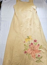 Plaza South Sleeveless yellow Sun Dress Lilly Embroidered Linen Blend Si... - €13,02 EUR