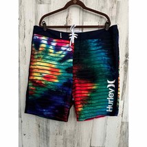Hurley Mens Board Shorts Size 40 Multicolored Tie Dye Stripe - £21.26 GBP