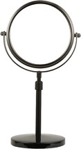 Height-Adjustable Round Tabletop Mirror Tall, Height-Adjustable Cosmetics Black - £32.13 GBP