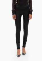 HELMUT LANG Femmes Leggings Stretch Leather Solide Noire Taille US 0 G06... - $665.26